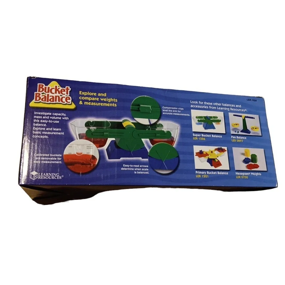 Learning Resources Bucket Balance .5 Liter 500ml Buckets Solids Liquids LER 1524